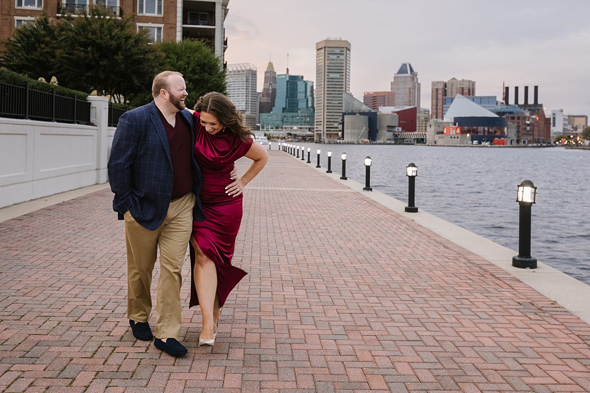 emily + tristan | a chic, modern waterfront engagement at dusk