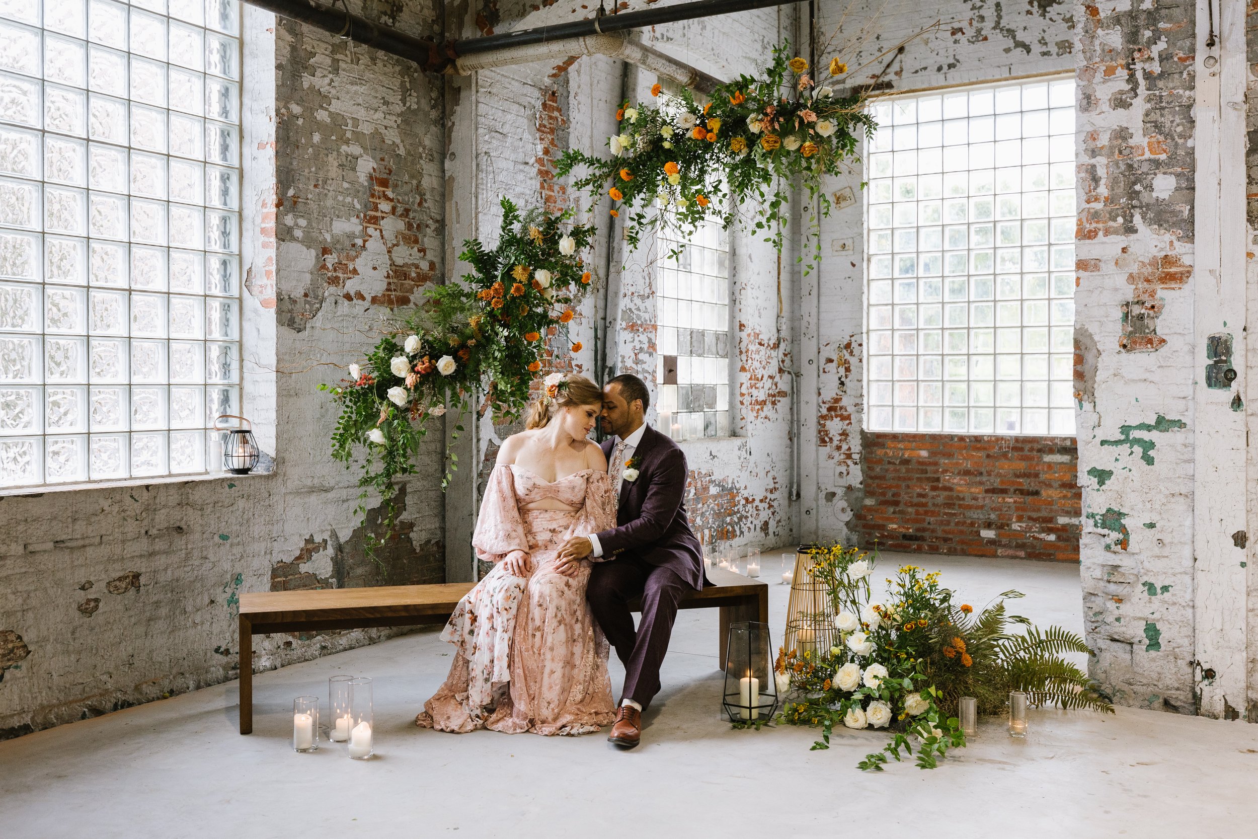 the butterfly room at sandtown furniture | industrial baltimore wedding venue