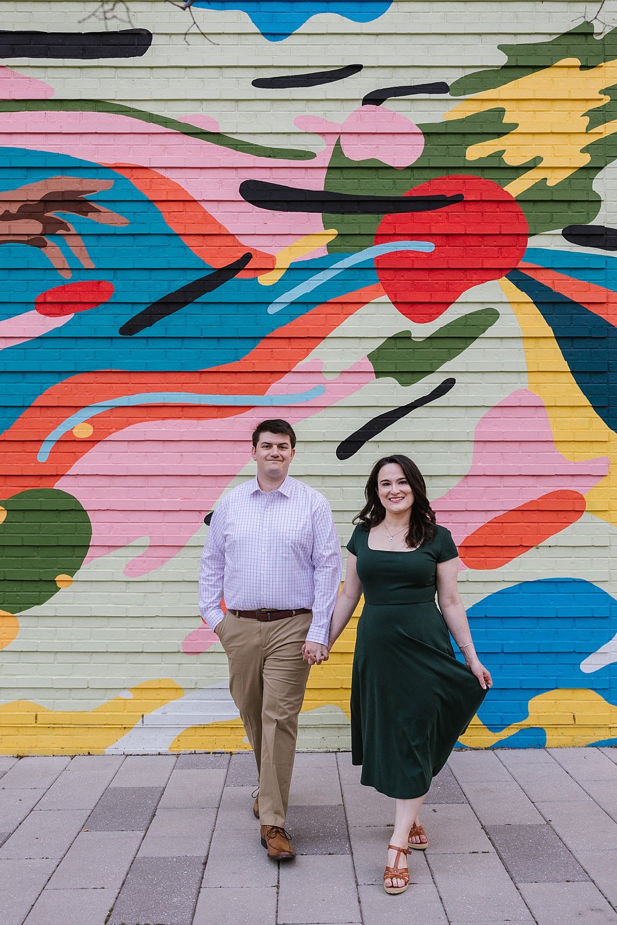 caroline + brian | a colorful mural engagement in dc at alethia tanner park