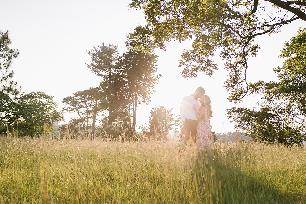 kelly + colin | a relaxed and radiant sunset engagement at cylburn arboretum