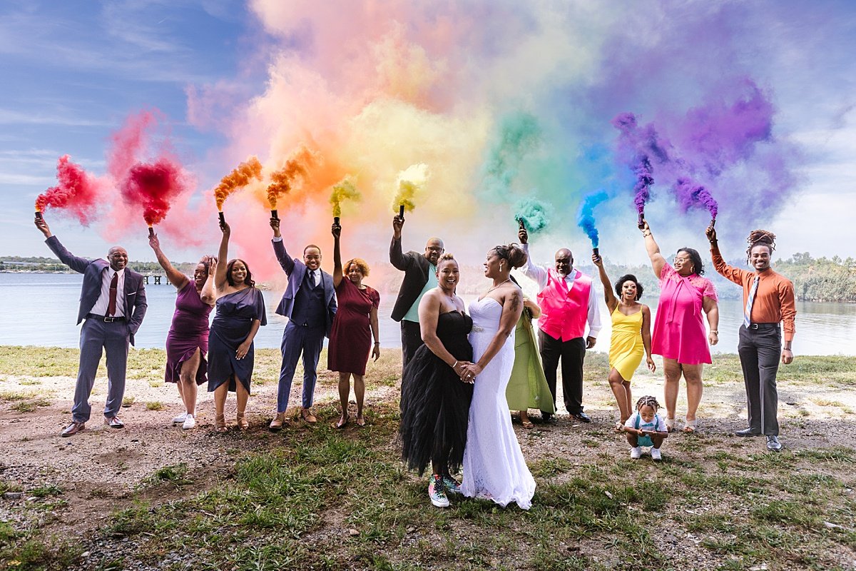 brandyce + tanesha | a colorful + fun rainbow baltimore elopement