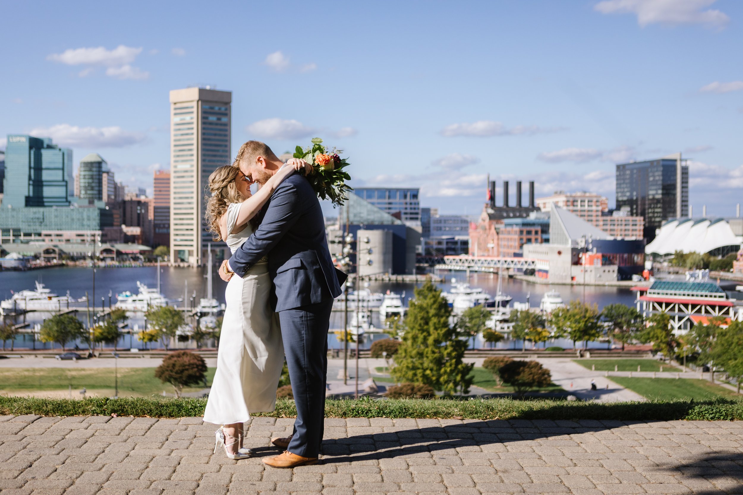 lianna + brian | an intimate baltimore rooftop elopement in federal hill